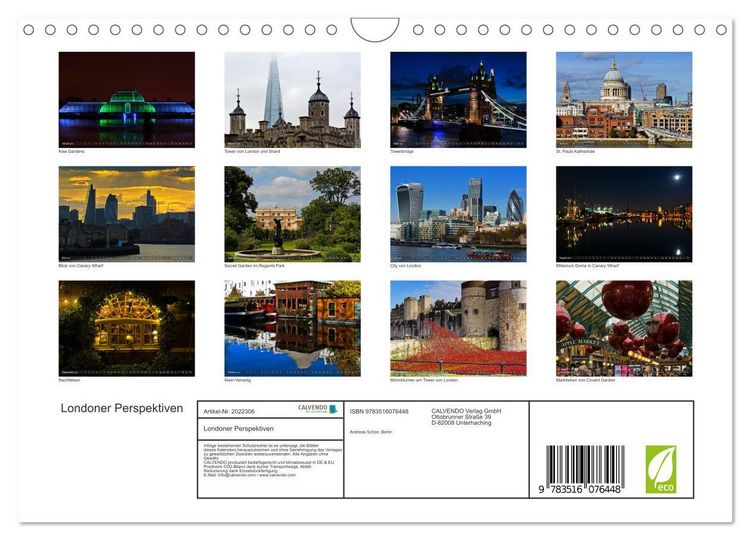 Produktbild: Londoner Perspektiven (Wandkalender 2026 DIN A4 quer), CALVENDO Monatskalender