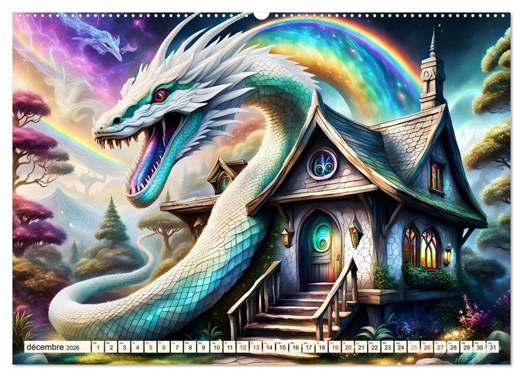 Produktbild: Gardiens mystiques (Calendrier mural 2026 DIN A2 vertical) calendrier de bureau