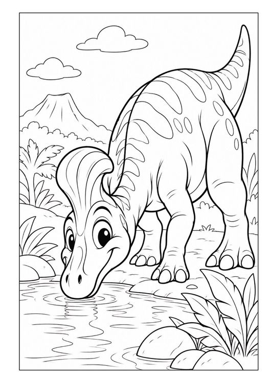 Produktbild: Dino Malbuch f&uuml;r Kinder ab 4 Jahren mit 50 s&uuml;&szlig;en Ausmalbildern