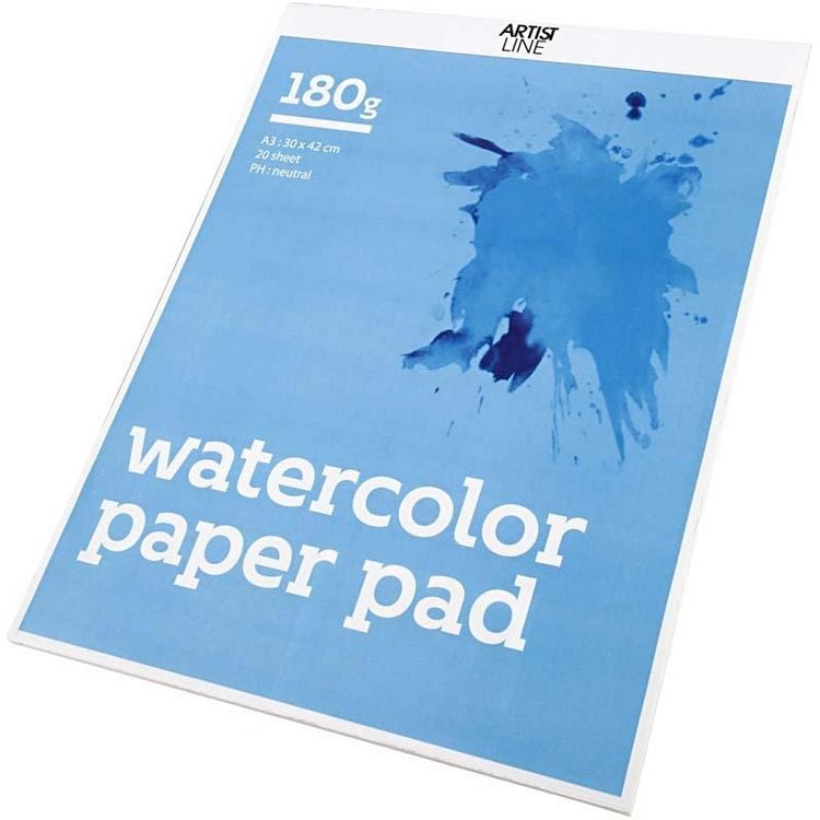Produktbild: Creativ Company Aquarellblock, A3, 297x420 mm, 180 g, Wei&szlig;, 20 Blatt