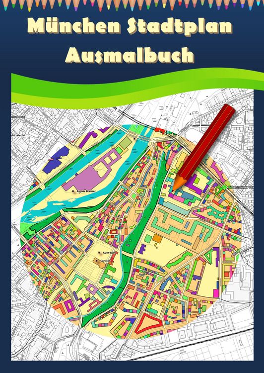 Produktbild: M&uuml;nchen Stadtplan Ausmalbuch