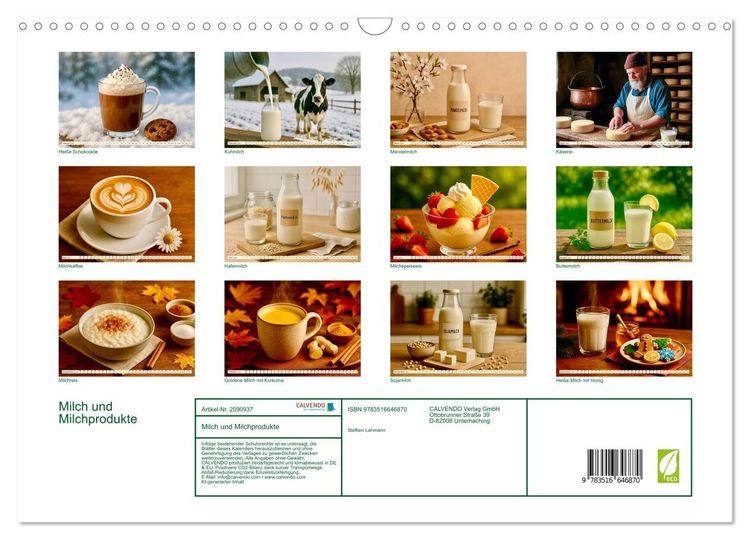 Produktbild: Milch und Milchprodukte (Wandkalender 2026 DIN A3 quer), CALVENDO Monatskalender