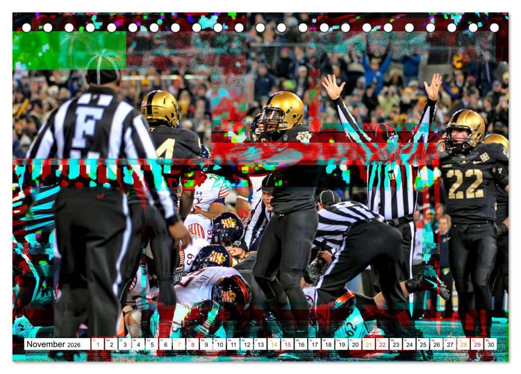 Produktbild: American Football - Power (Tischkalender 2026 DIN A5 quer), CALVENDO Monatskalender