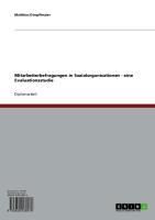 Produktbild: Mitarbeiterbefragungen in Sozialorganisationen - eine Evaluationsstudie