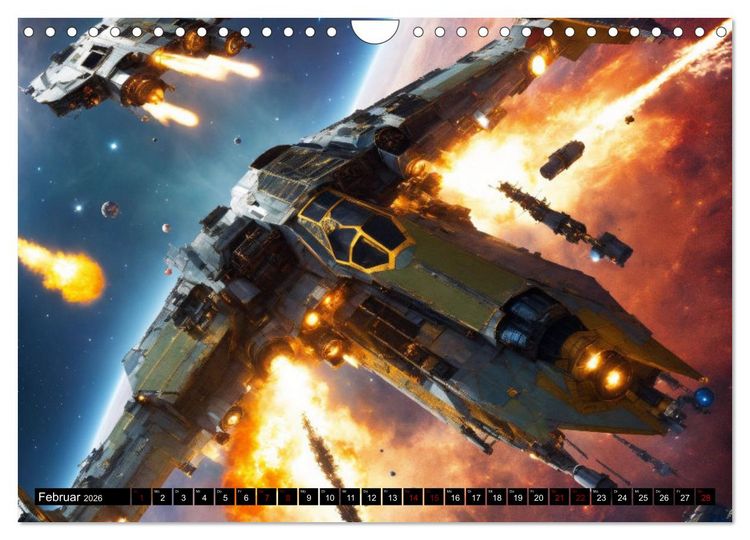 Produktbild: Futuristische Weltraumschlachten (Wandkalender 2026 DIN A4 quer), CALVENDO Monatskalender