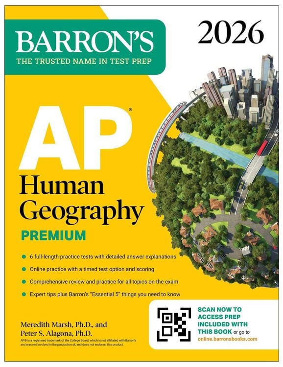 Produktbild: AP Human Geography Premium, 2026: Prep Book with 6 Practice Tests+ Comprehensive Review + Online Practice