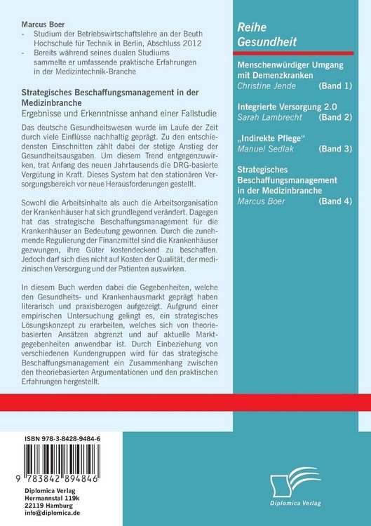 Produktbild: Strategisches Beschaffungsmanagement in der Medizinbranche: Ergebnisse und Erkenntnisse anhand einer Fallstudie