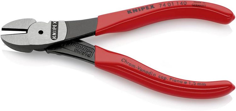 Produktbild: Knipex 74 01 140 Werkstatt Kraft-Seitenschneider mit Facette 140mm