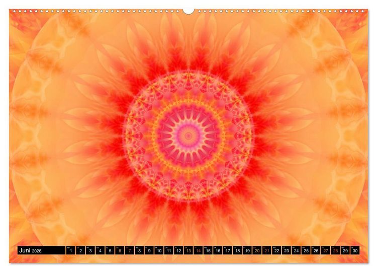 Produktbild: Energie - Mandalas in orange (Wandkalender 2026 DIN A2 quer), CALVENDO Monatskalender