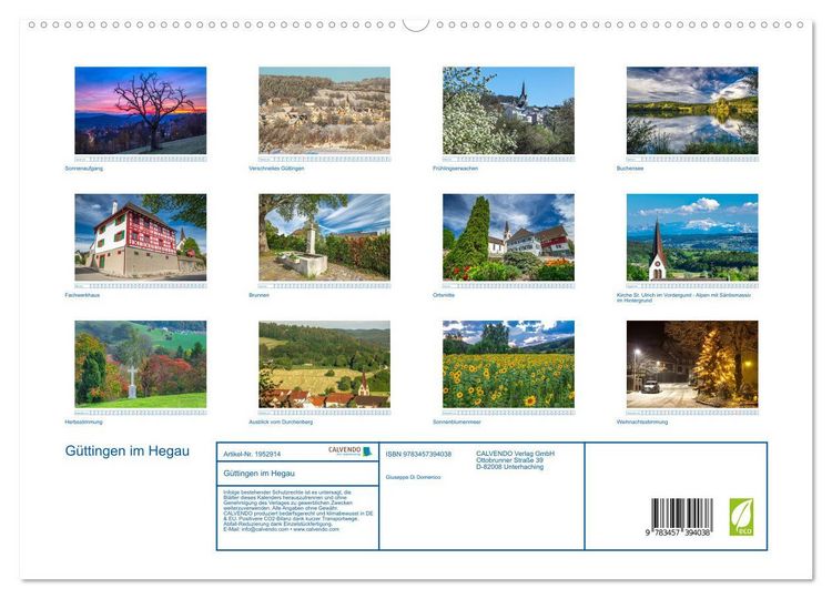 Produktbild: G&uuml;ttingen im Hegau (hochwertiger Premium Wandkalender 2026 DIN A2 quer), Kunstdruck in Hochglanz