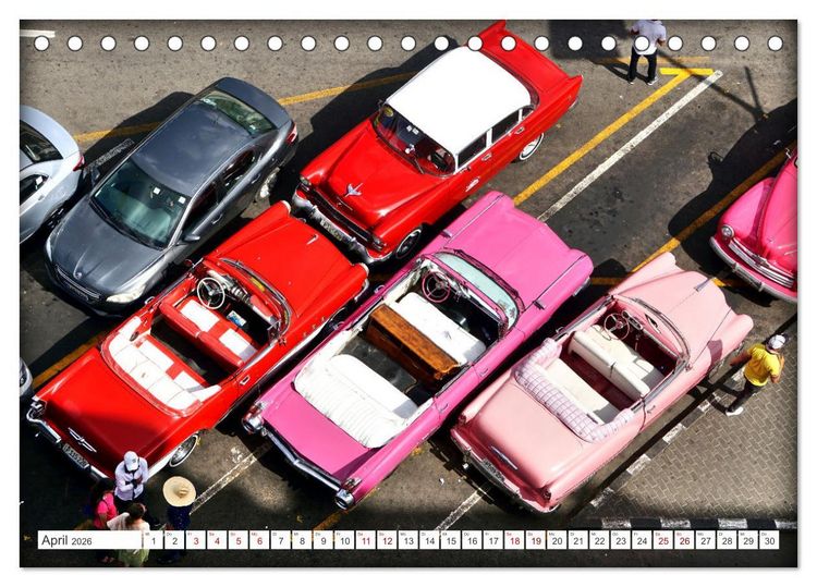 Produktbild: Vogel-Perspektive - Oldtimer in Havanna (Tischkalender 2026 DIN A5 quer), CALVENDO Monatskalender