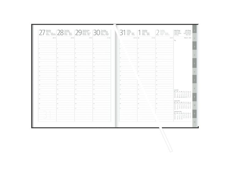 Produktbild: Wochenbuch anthrazit Leine 1W/2S 2027