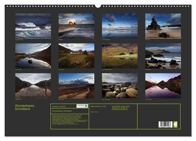 Produktbild: Wunderbares Schottland (Wandkalender 2026 DIN A2 quer), CALVENDO Monatskalender