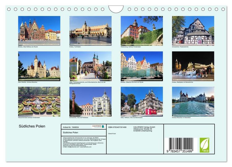 Produktbild: S&uuml;dliches Polen (Wandkalender 2026 DIN A4 quer), CALVENDO Monatskalender