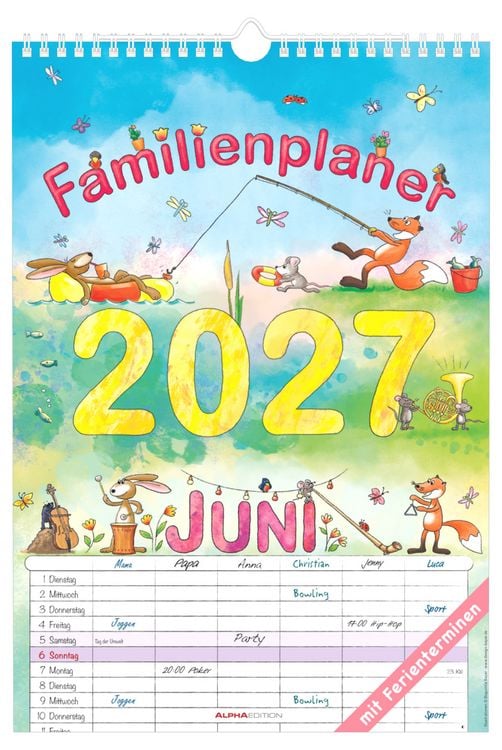 Produktbild: Familienplaner Cartoon 2027