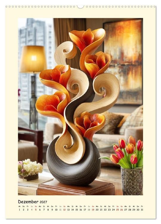 Produktbild: &Auml;sthetik aus Holz. Moderne Wohnkunst in eleganten Formen (Wandkalender 2027 DIN A2 hoch), CALVENDO Monatskalender