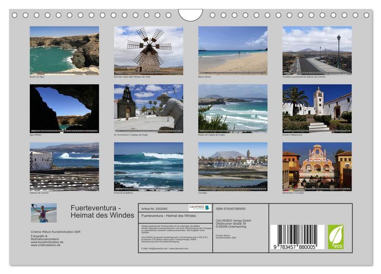Produktbild: Fuerteventura - Heimat des Windes (Wandkalender 2026 DIN A4 quer), CALVENDO Monatskalender