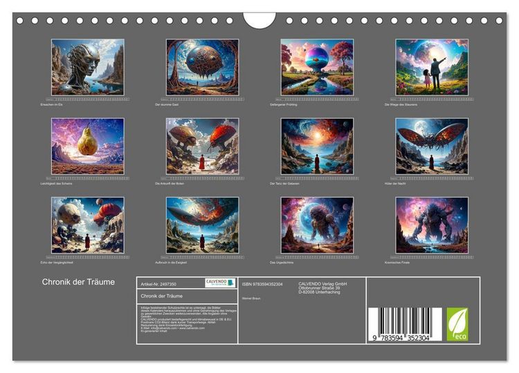 Produktbild: Chronik der Tr&auml;ume (Wandkalender 2027 DIN A4 quer), CALVENDO Monatskalender