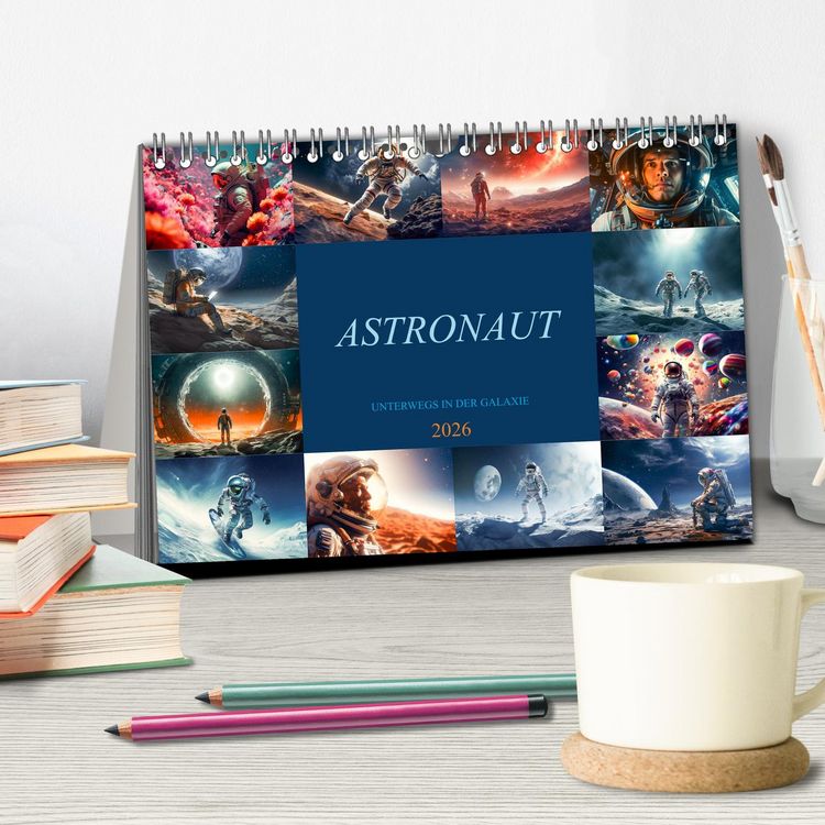 Produktbild: Astronaut - Unterwegs in der Galaxie (Tischkalender 2026 DIN A5 quer), CALVENDO Monatskalender