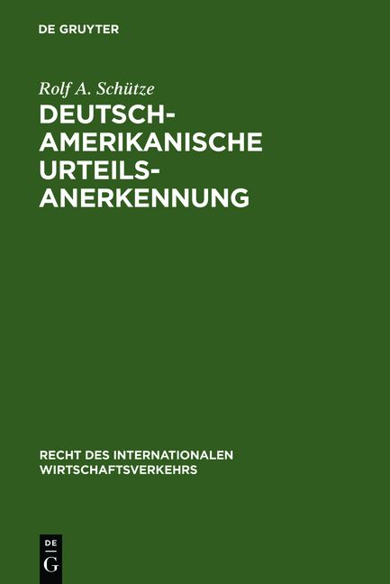 Produktbild: Deutsch-amerikanische Urteilsanerkennung