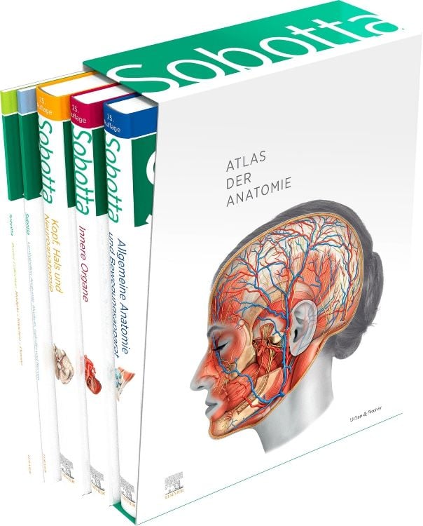 Produktbild: Sobotta Atlas der Anatomie, 3 Bände + Lerntabellen + Poster Collection im Schuber und 6-monatiger Zugang zur Complete Anatomy-App