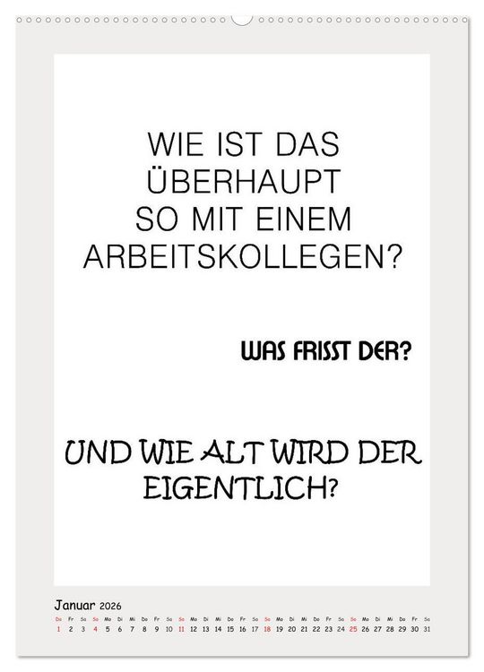 Produktbild: Spr&uuml;chekalender. Witziges f&uuml;rs B&uuml;ro (Wandkalender 2026 DIN A2 hoch), CALVENDO Monatskalender