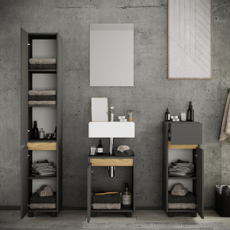 Produktbild: 4-tlg. Badm&ouml;bel Set Komplett Badschrank Cosila M