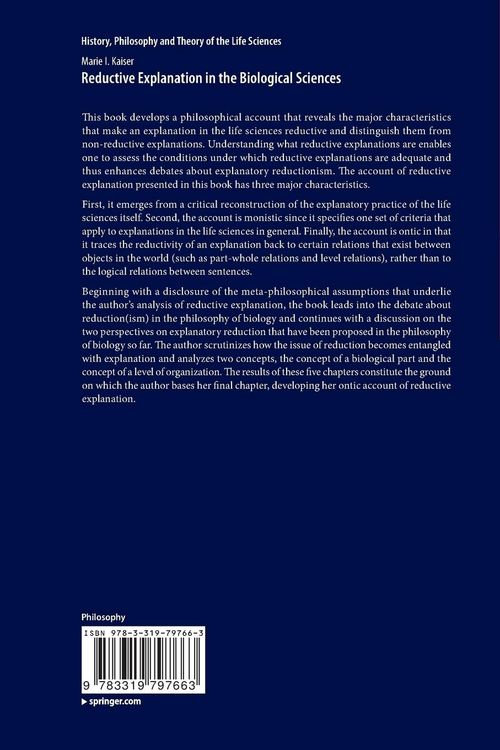 Produktbild: Reductive Explanation in the Biological Sciences