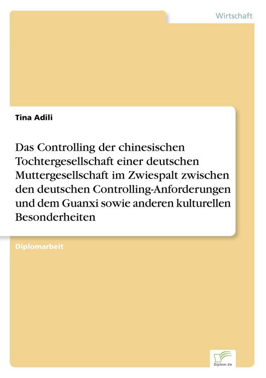 Produktbild: Das Controlling der chinesischen Tochtergesellschaft einer deutschen Muttergesel