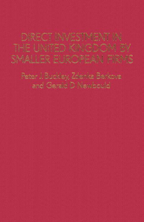 Produktbild: Direct Investment in the United Kingdom by Smaller European Firms