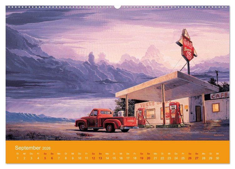Produktbild: Route US 66 Momente Gem&auml;lde von Georg Huber (Wandkalender 2026 DIN A2 quer), CALVENDO Monatskalender