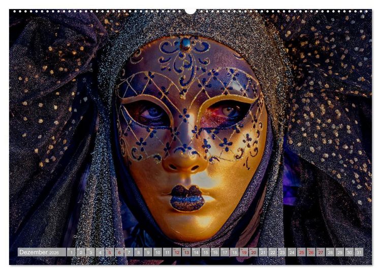 Produktbild: neunziggrad I photoart: venezia carnevale (hochwertiger Premium Wandkalender 2026 DIN A2 quer), Kunstdruck in Hochglanz