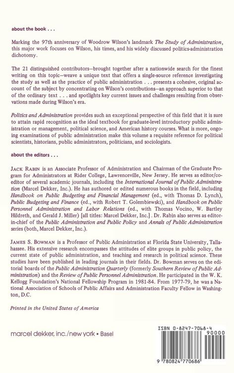 Produktbild: Politics and Administration