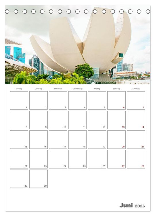 Produktbild: Unterwegs in Singapur (Tischkalender 2026 DIN A5 hoch), CALVENDO Monatskalender