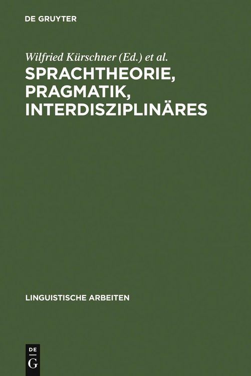 Produktbild: Sprachtheorie, Pragmatik, Interdisziplin&auml;res