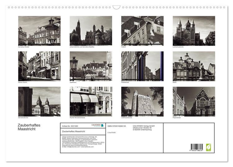 Produktbild: Zauberhaftes Maastricht (Wandkalender 2026 DIN A2 quer), CALVENDO Monatskalender