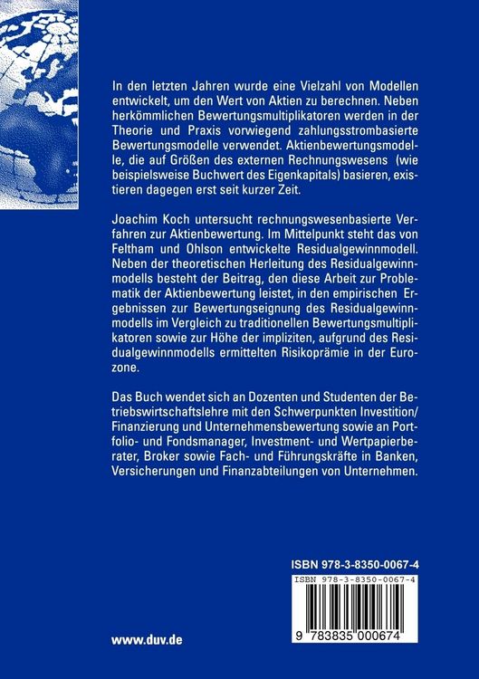 Produktbild: Rechnungswesenbasierte Verfahren der Aktienbewertung