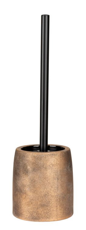 Produktbild: WC-Garnitur Mod. Tremea, bronze, keramik, schwarz, &Oslash;11.5x37.5 cm, inklusive Edelstahl-B&uuml;rstenhalter
