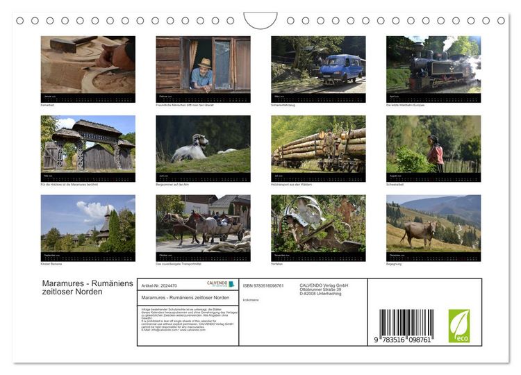 Produktbild: Maramures - Rum&auml;niens zeitloser Norden (Wandkalender 2026 DIN A4 quer), CALVENDO Monatskalender