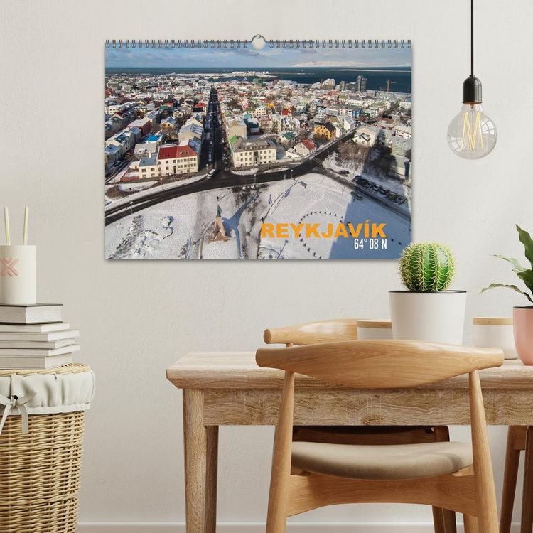 Produktbild: Reykjav&igrave;k 64&deg; 08' N (Wandkalender 2026 DIN A3 quer), CALVENDO Monatskalender