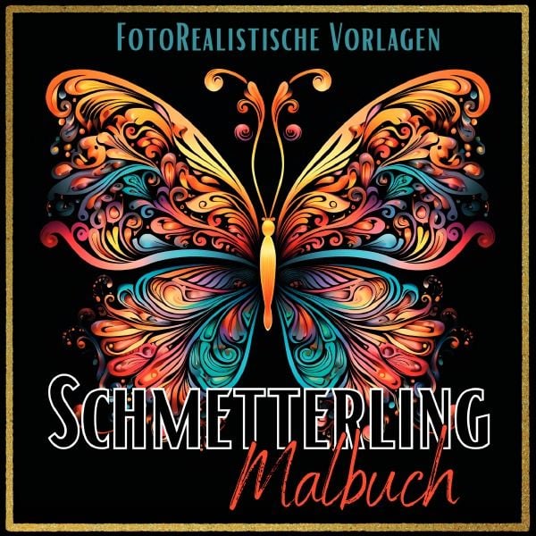 Produktbild: Black Midnight- Animals / Malbuch Schmetterling &bdquo;Fotorealistisch&ldquo;.