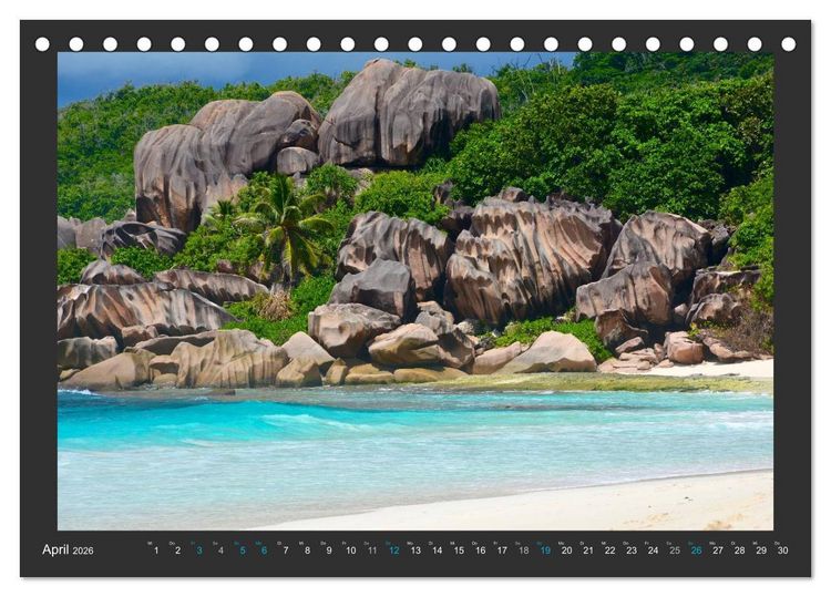 Produktbild: Seychellen - Der Garten Eden im Indischen Ozean (Tischkalender 2026 DIN A5 quer), CALVENDO Monatskalender