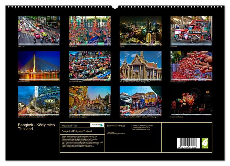 Produktbild: Bangkok - K&ouml;nigreich Thailand (hochwertiger Premium Wandkalender 2026 DIN A2 quer), Kunstdruck in Hochglanz