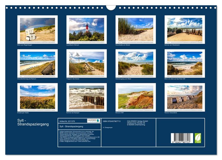 Produktbild: Sylt - Strandspaziergang (Wandkalender 2026 DIN A3 quer), CALVENDO Monatskalender