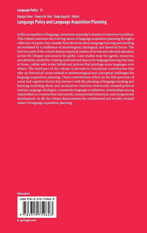 Produktbild: Language Policy and Language Acquisition Planning