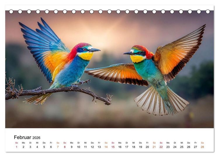 Produktbild: Bienenfresser - im Flug der Farben (Tischkalender 2026 DIN A5 quer), CALVENDO Monatskalender