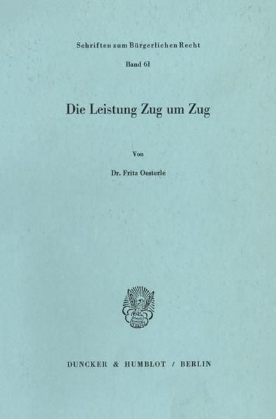 Produktbild: Die Leistung Zug um Zug.