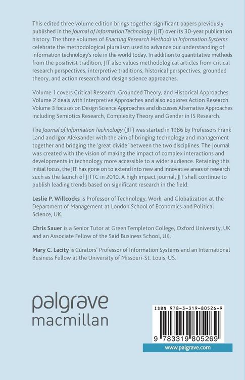 Produktbild: Enacting Research Methods in Information Systems: Volume 2