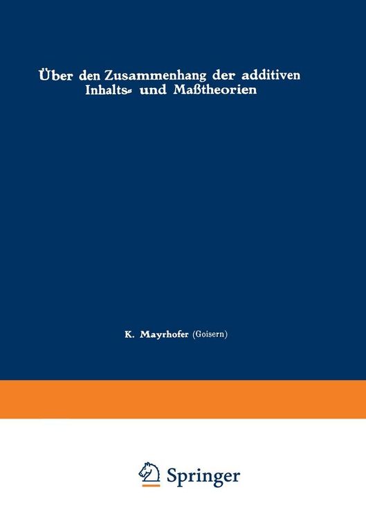Produktbild: &Uuml;ber den Zusammenhang der additiven Inhalts- und Ma&szlig;theorien