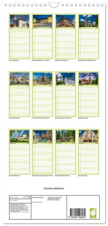 Produktbild: Familienplaner 2027 - Sch&ouml;nes Me&szlig;kirch mit 5 Spalten (Wandkalender, 21 x 45 cm) CALVENDO